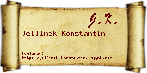 Jellinek Konstantin névjegykártya